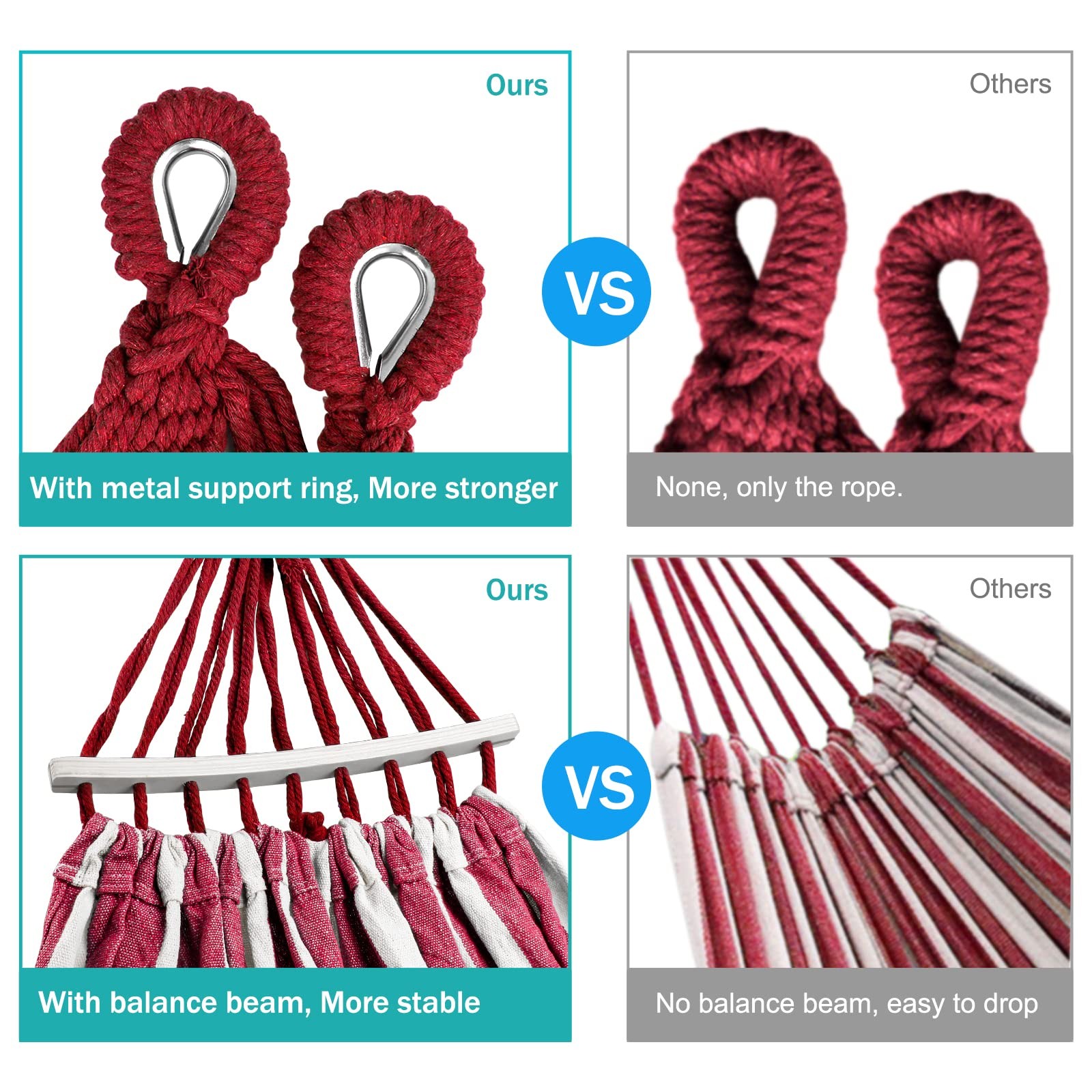 Hamacas Tejidas Grandes Para 2 Personas 550 Libras Adultos Colgante De Camping