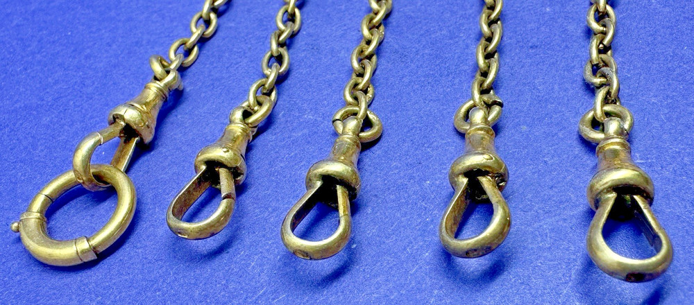 EXCELLENT VICTORIAN 5 STRAND SOLID SILVER GILT CHATELAINE BY HENRY MATTHEWS 1900