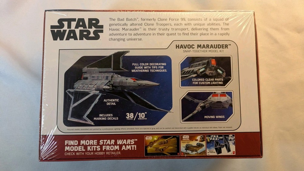 AMT Star Wars Bad Batch Havoc Marauder Snap Plastic Model Kit AMT1348.