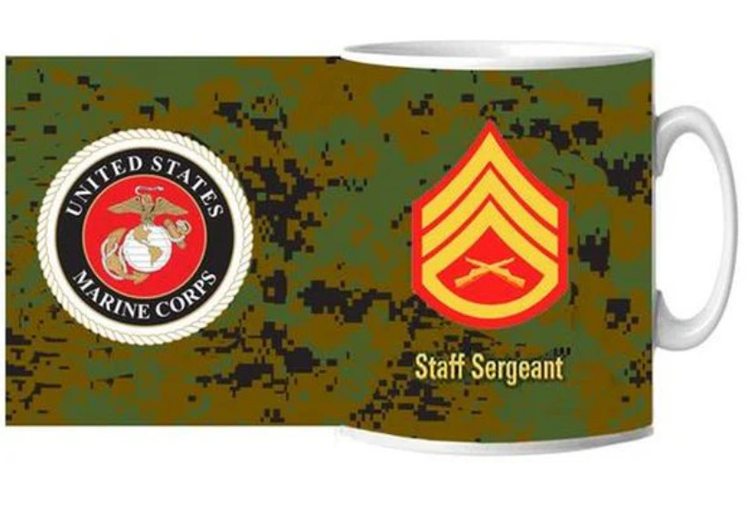 MARINE CORPS STAFF SERGEANT CAMO CERAMIC MUG 15 OZ