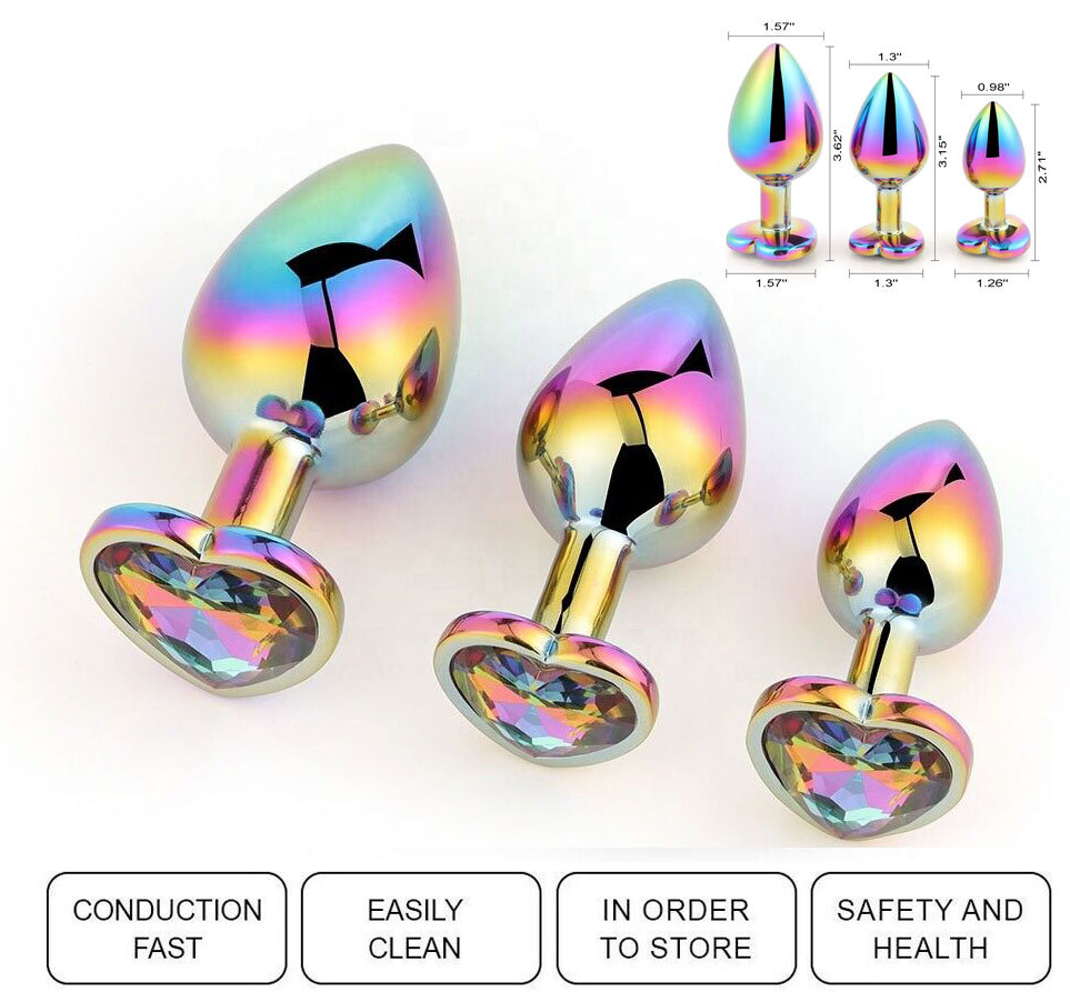 Anal Butt Plug Heart Stainless Jewel Butt Plug Sex Toy For Women Men Couple Gift