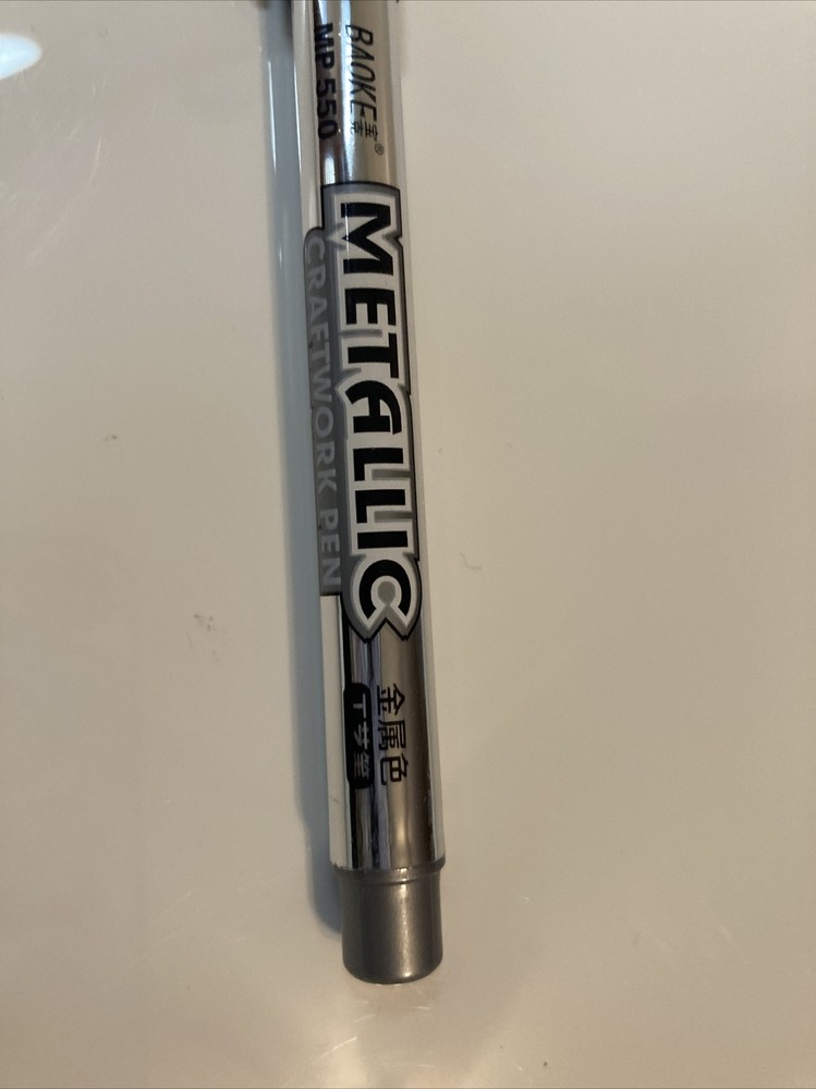 Baoke Bold Medium 1.5mm Permanent Marker Metallic Silver