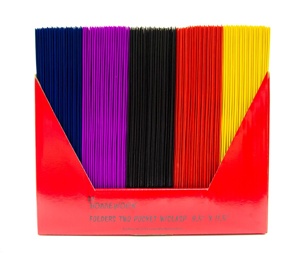100 Laminated Two Pocket Folders with Clasps - 9.3" x 11.5"