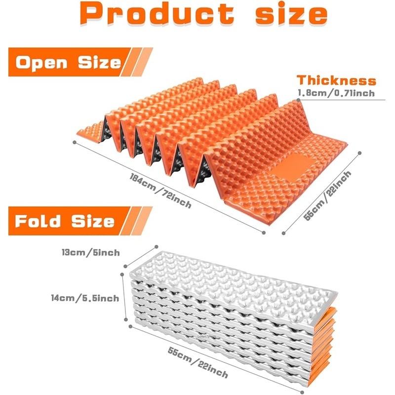 Comfortable Durable Foam Sleeping Pad Lightweight Packable Camping Hiking Yoga