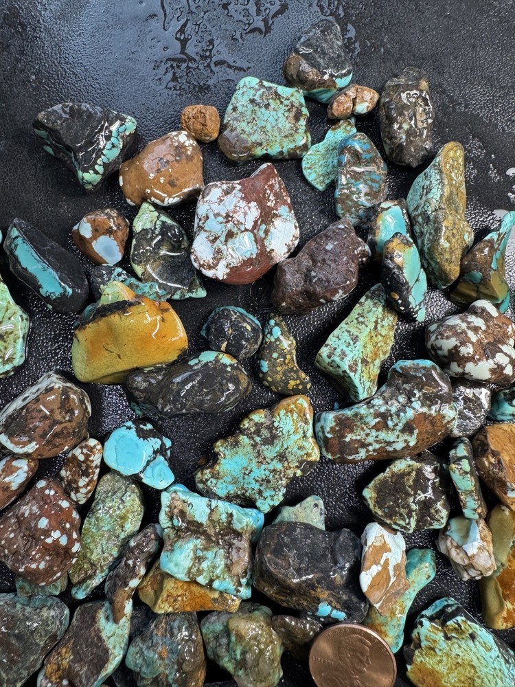 One Pound stabilized Turquoise small nuggets assorted mine free shipping