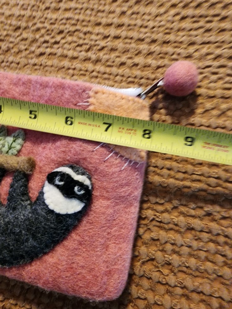 Hand Crafted Felt: Sloth Pouch