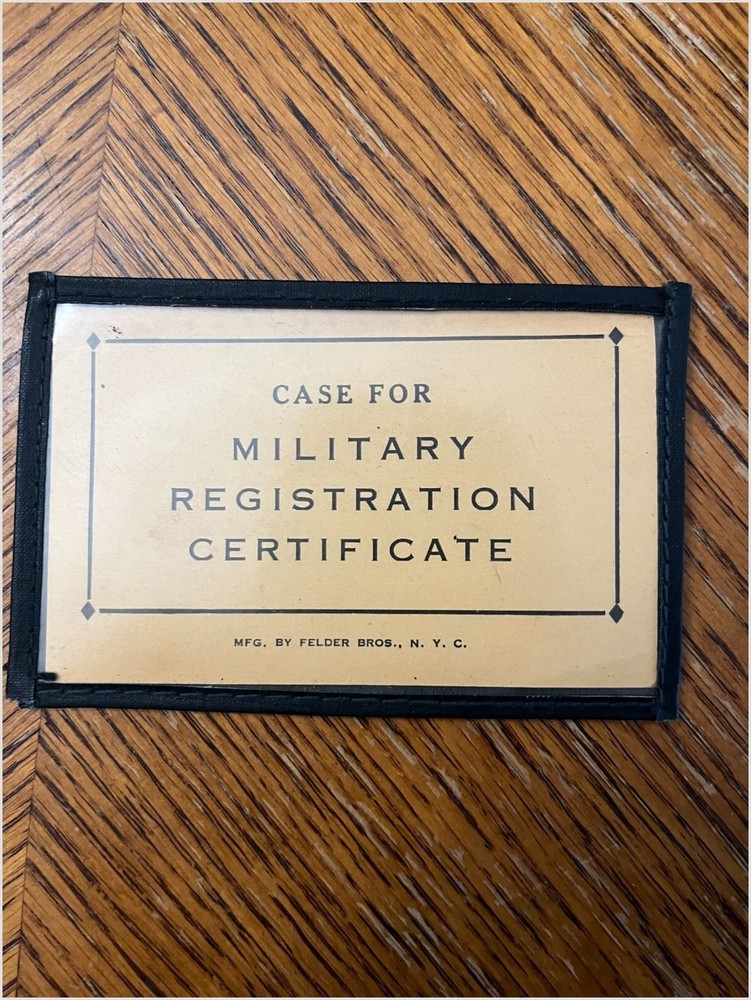WWII Military Registration Certificate Case Felder Bros NYC 1940s