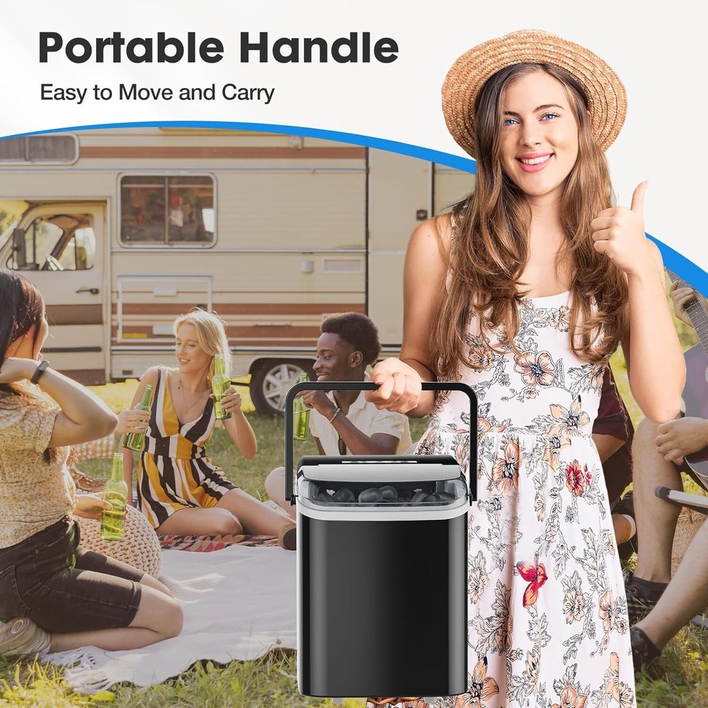 Portable Ice Makers Countertop with Self-cleaning Function Ready 9 Cube in 6 Min