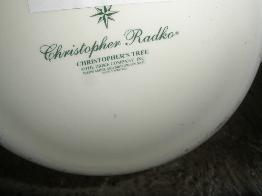 Christopher Radko Teapot Tea Pot , Creamer & Sugar Set "Christopher's Tree" EUC