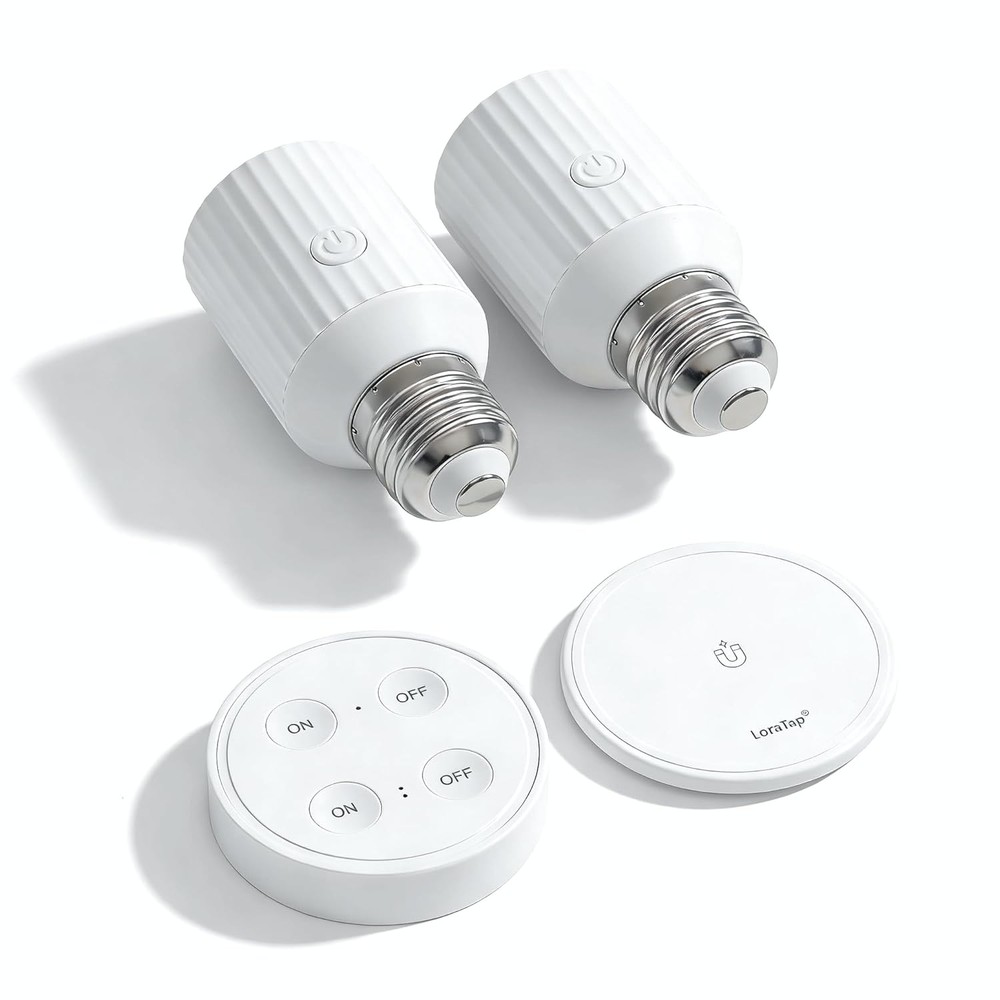 2 Pack Remote Control Light Socket - Wireless Switch for E26 E27, 100ft Range