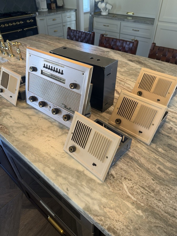 NuTone 2016 Audio Intercom System Radio Phono Input Main Unit & Remote Stations