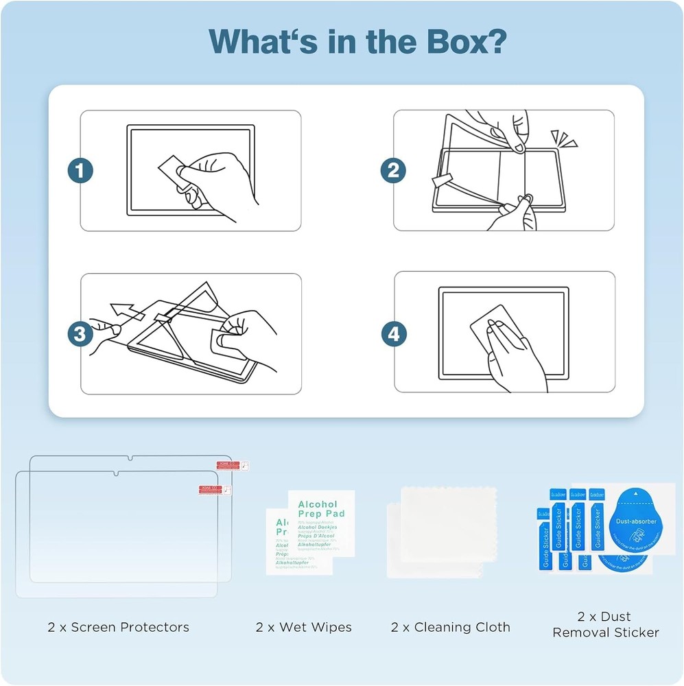 TiKeDa 2 Pack Screen Protector for Galaxy Tab A11 Plus 2025 / A9 Clear