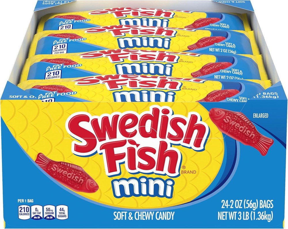 SWEDISH FISH Mini Soft & Chewy Candy, Easter Candy, 24 - Bags