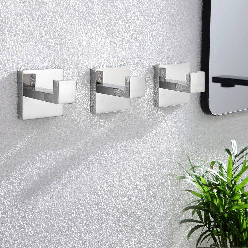 Bathoom Towel Hook Wall Mount Square Bath Robe Hook Coat Hook Kitchen Garage Hea