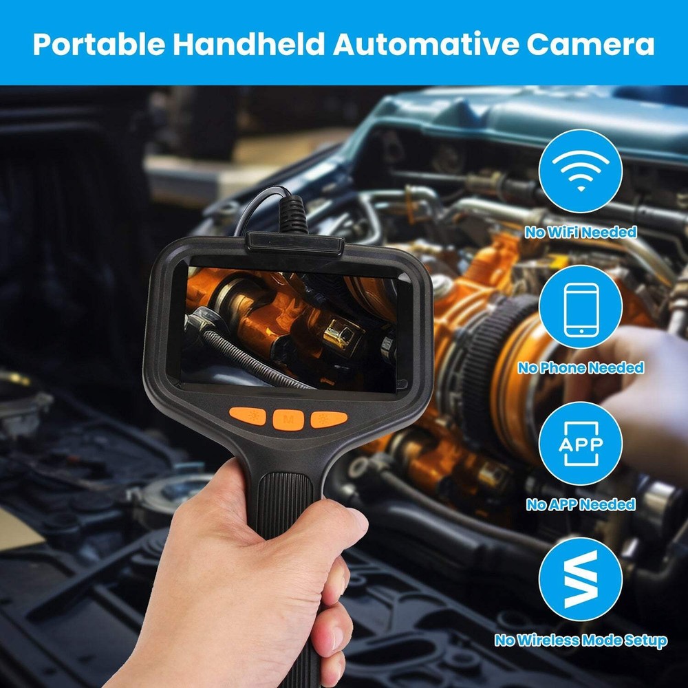 4.3in Inspection Camera with Light Articulating Borescope Endoscope Camera with