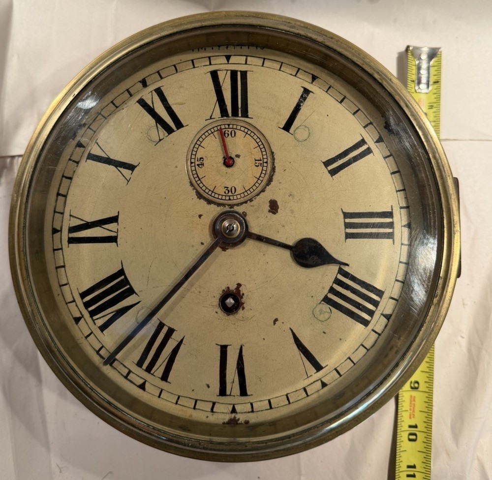 Huge Antique Brass English Ships Clock