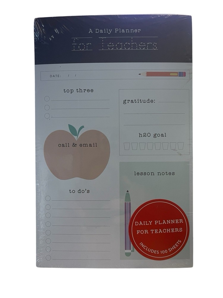 Teacher Daily Planner Notepad – 100 Sheets - Great Gift for Educators