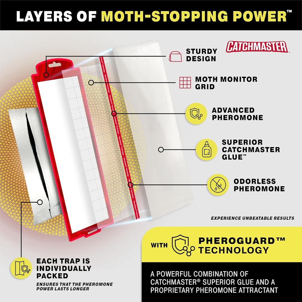 Catchmaster Pantry Moth Traps with Premium Extra Strength Pheromone Technology