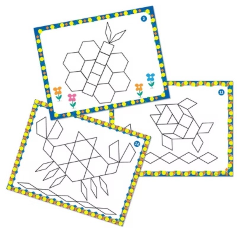 Pattern Block Activity Set: Preschool Math & Counting Kit, Plastic Material