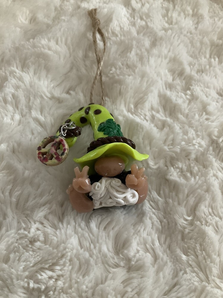 Marijuana - Weed Gnome - Polymer Clay - Handmade Ornament