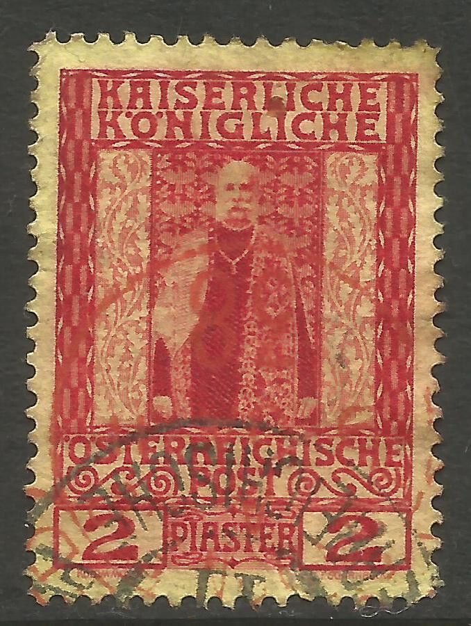 📯 📯 OSBURGH – AUSTRIA LEVANT. 2pi USED RED CANCEL.