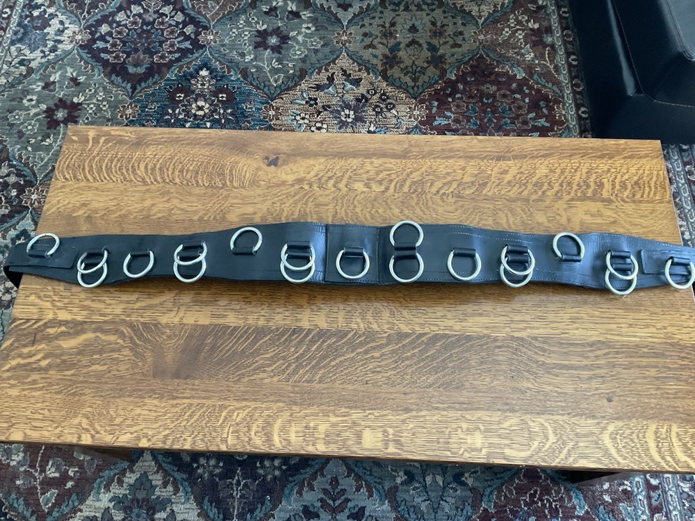 Training Surcingle, Horse Size. All Leather with Multiple Rings.