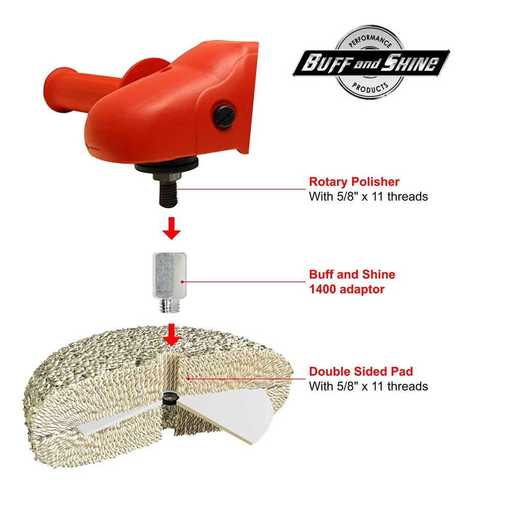 Double Sided Pad Adapter For Polishers & Double Sided Wool Buffing Pads Zinc Pla
