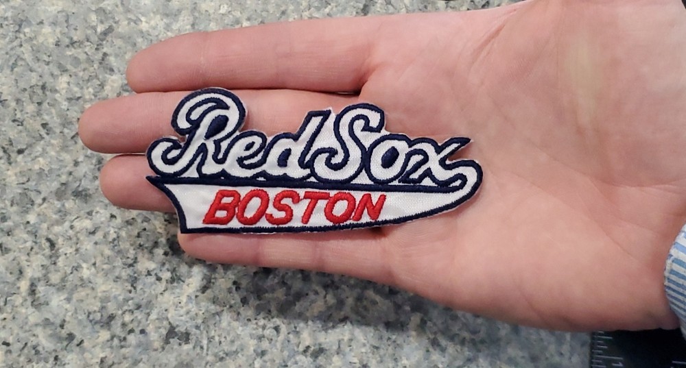 Vintage Boston Red Sox Script Style Patch. Embroidered. Iron On Backing 4"x1.75"