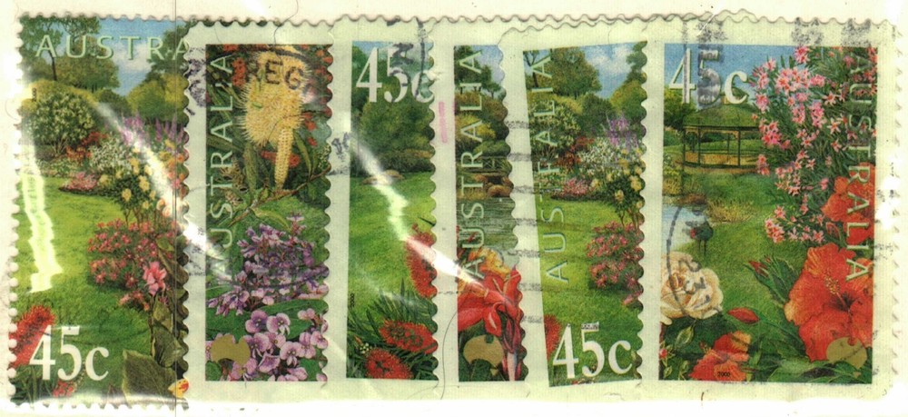 Australia #1815, 1818-22 used gardens
