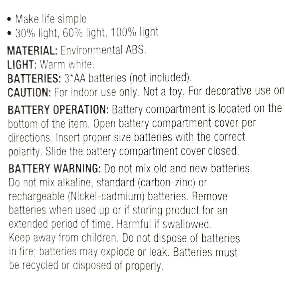 Modern Expressions LED Portable Lamp, Warm Light, ABS Shell, Battery Operated