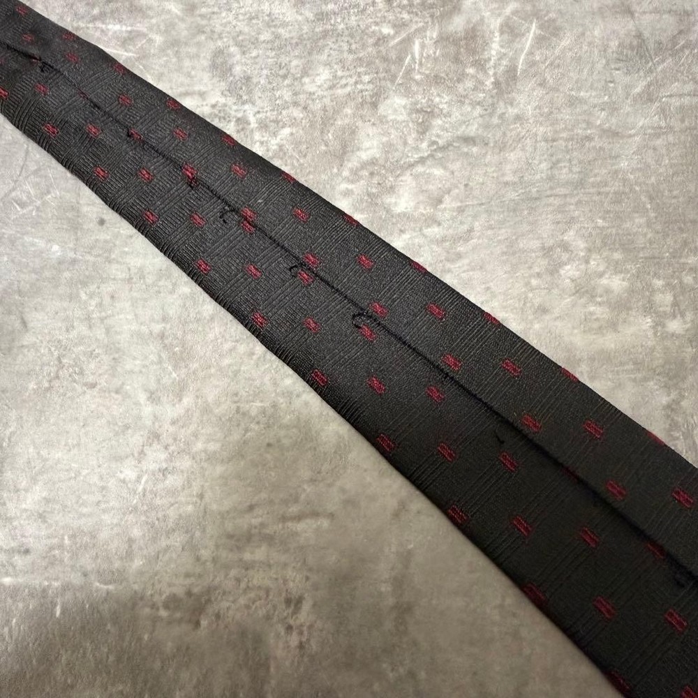 HERMES Tie Black Fasone H Pattern