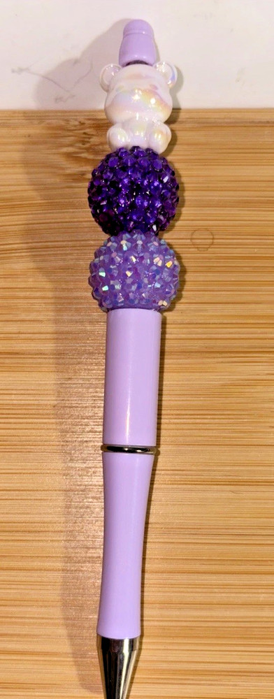 4 HAND MADE BEAD PENS & BEAD KEY CHAIN - & INK REFILL-