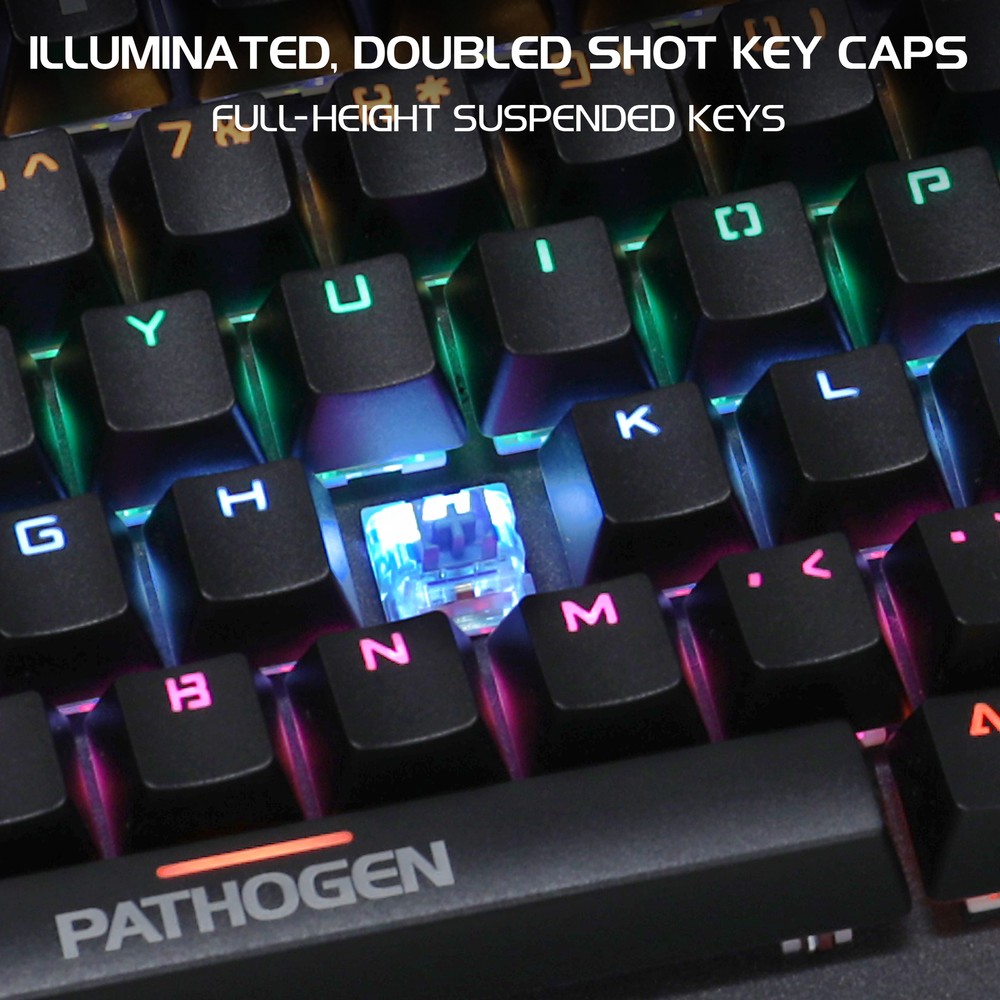 ENHANCE Gaming Keyboard with Blue Mechanical Switches - Pathogen 2