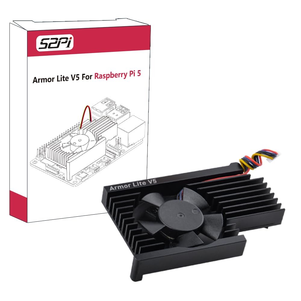 GeeekPi Active Cooler for Raspberry Pi 5, Armor Lite V5 Raspberry...