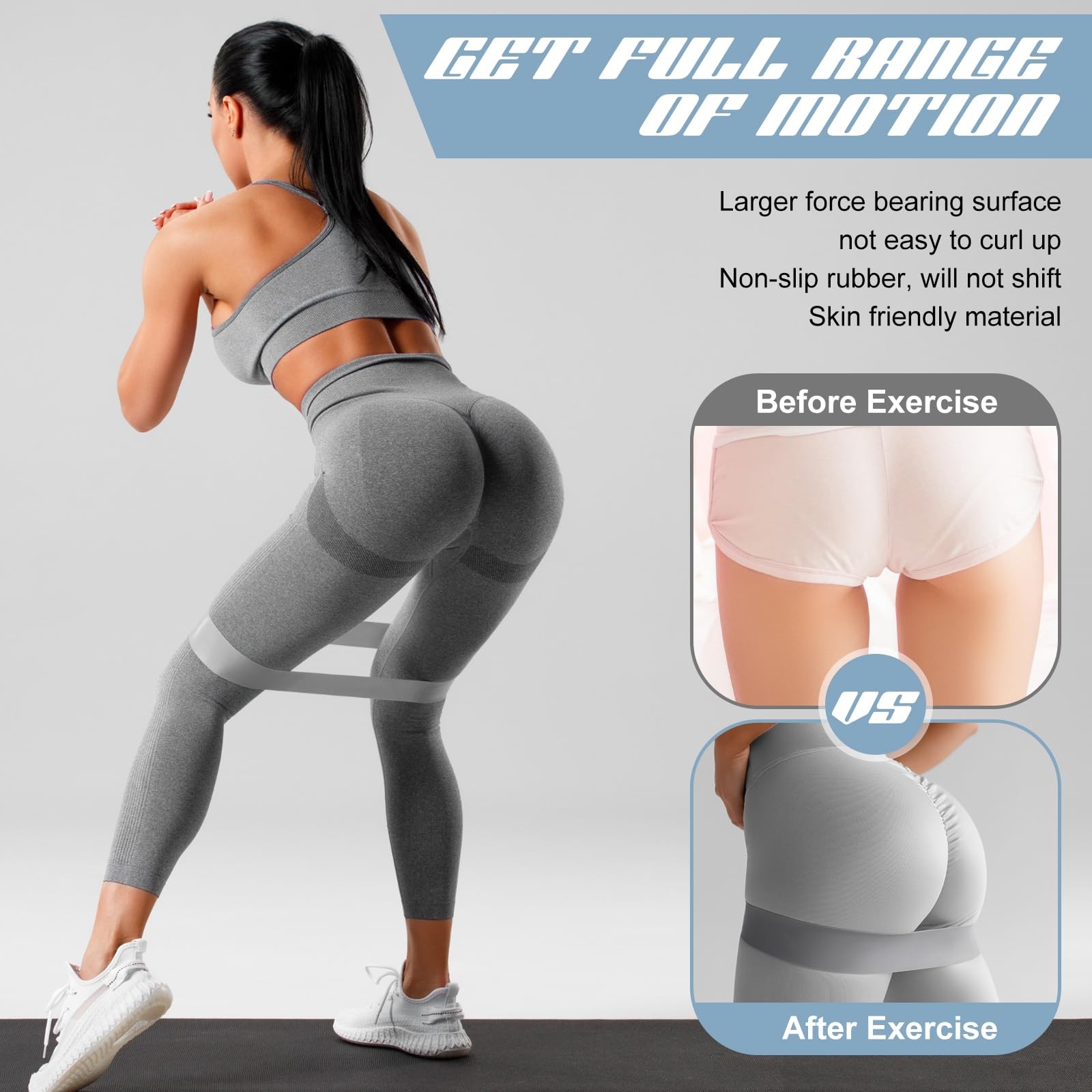 12 Pcs Latex Resistance Loop Exercise Bands for Booty Workout Stretch Exercis...