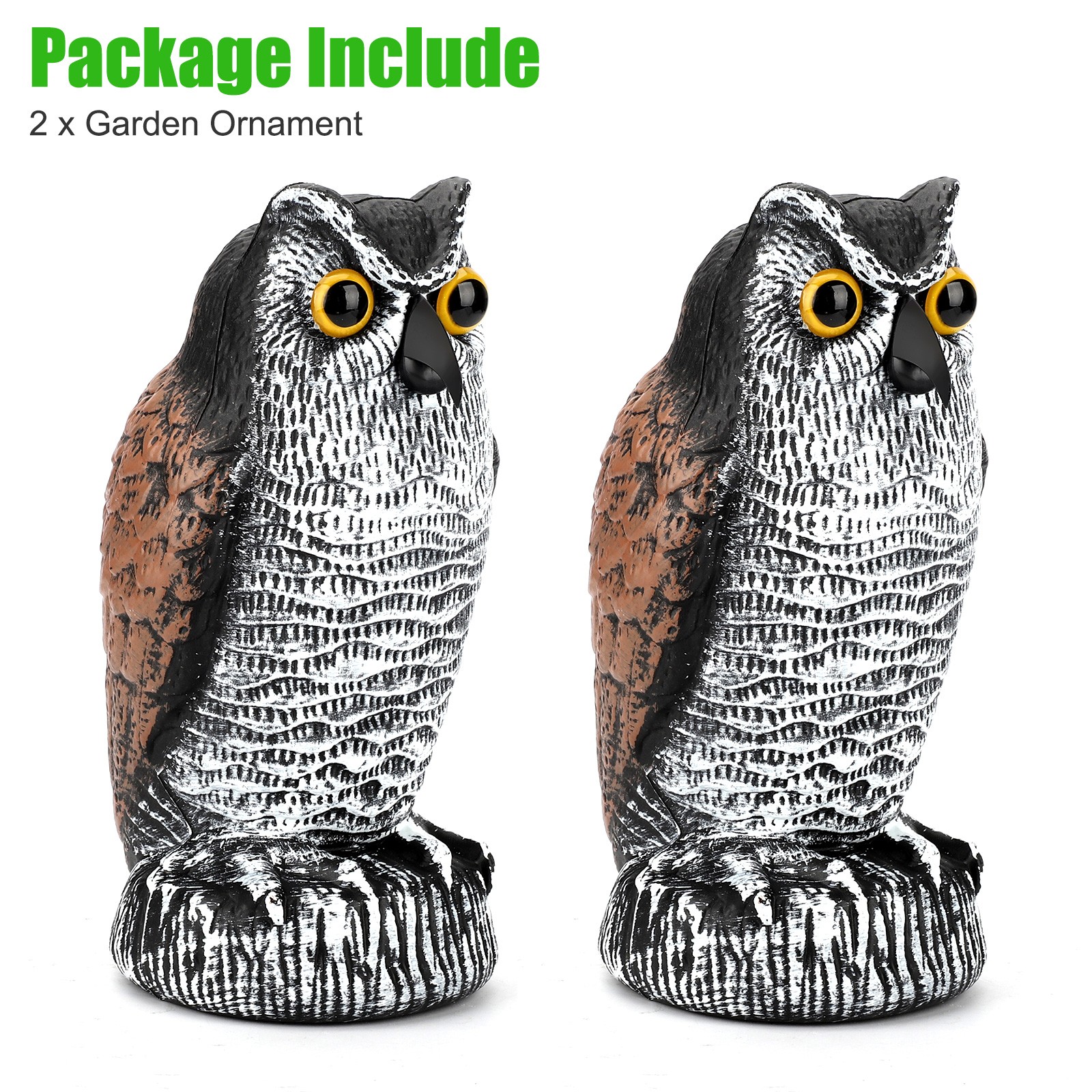 Owl Decoy Statue Protect Garden Yard Scare Birds Away Pigeon Repellent Scarecrow
