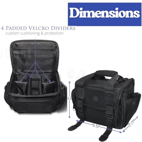Extra Large Camera Bag Fully Padded Gadget Case with Dual Buckles E) X-large