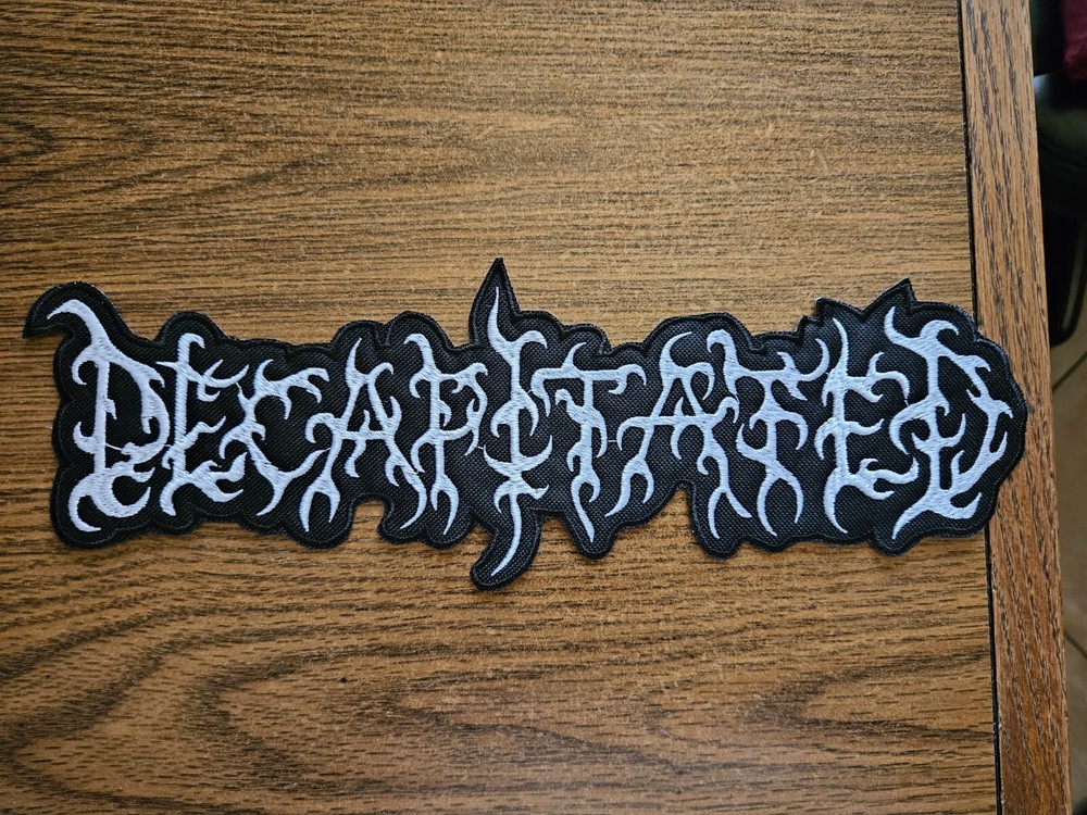 DECAPITATED, SEW ON WHITE EMBROIDERED LARGE BACK PATCH