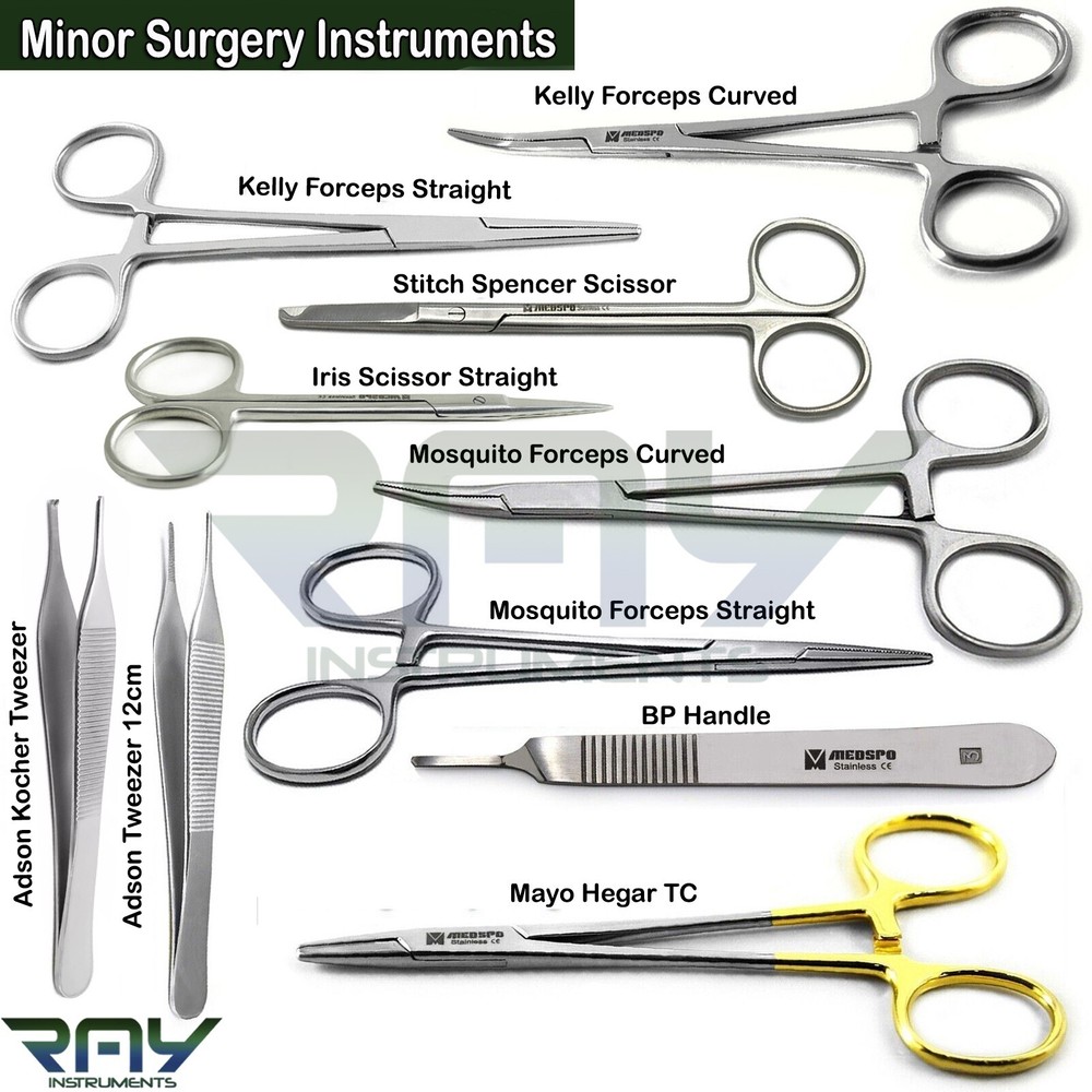 Minor Surgery Kit Tissue Dissection Hemostatic Forceps Needle Holder Scissors