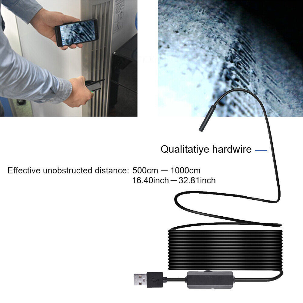 5M 8LED Wireless Endoscope WiFi Borescope Inspection Camera USB For iOS Android