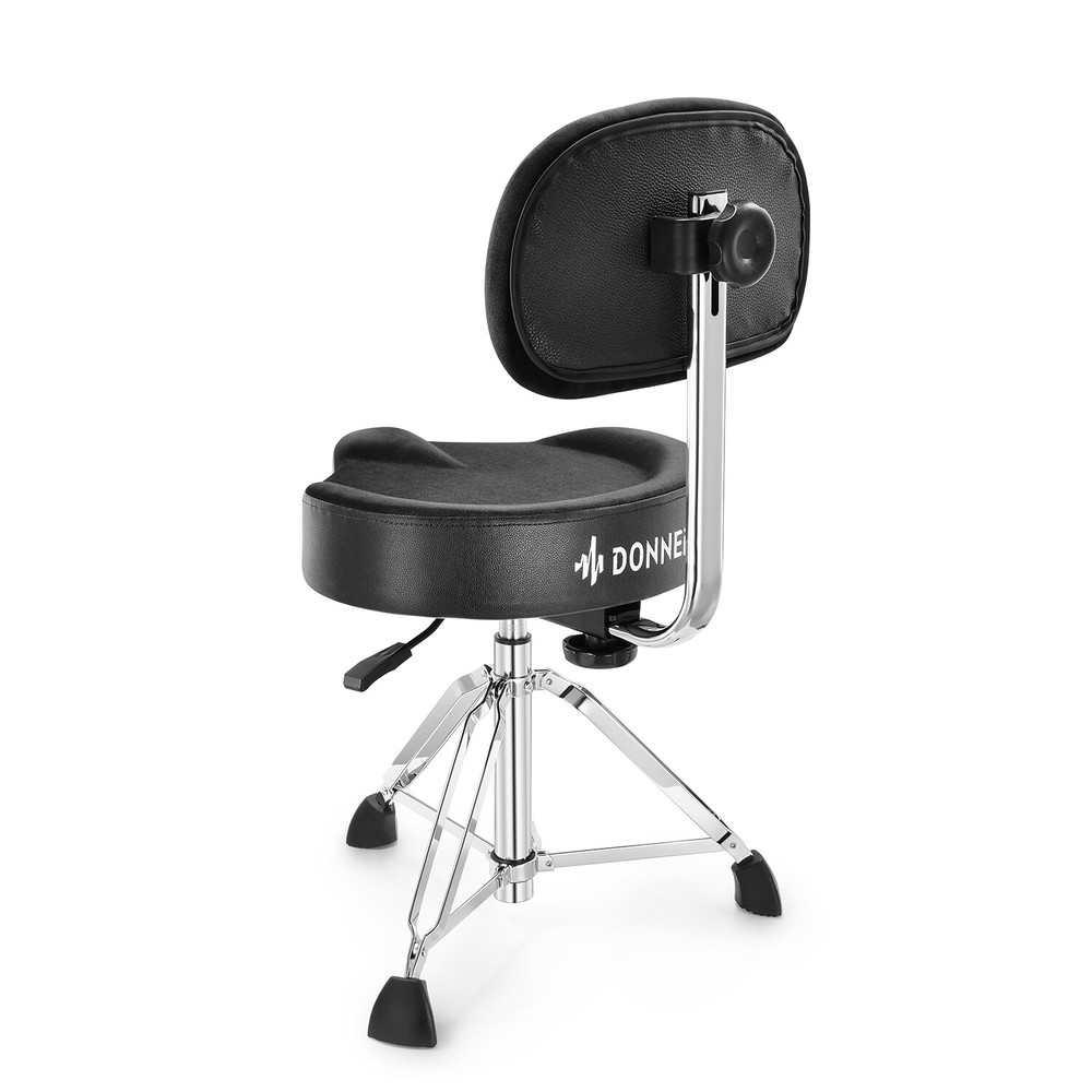 Donner Drum Throne With Backrest Motorcycle Style Stool Stable Adjustable Height
