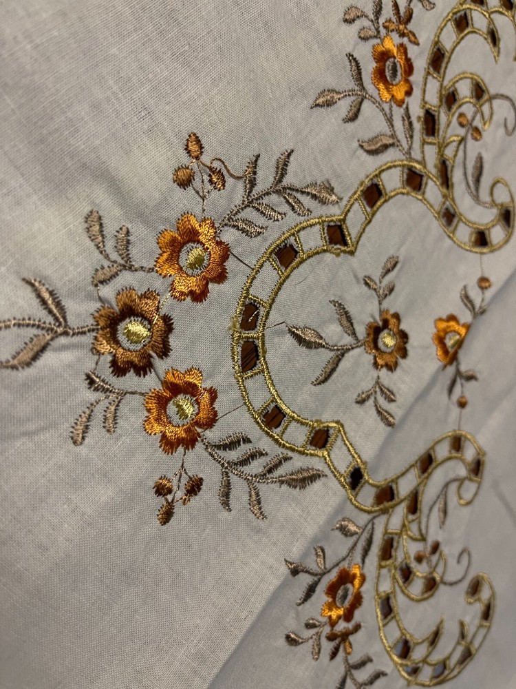 Greek embroidered square table decorative topper