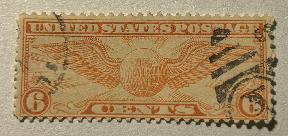 US Airmail C19, 1934, USED, 6¢, Winged Globe.