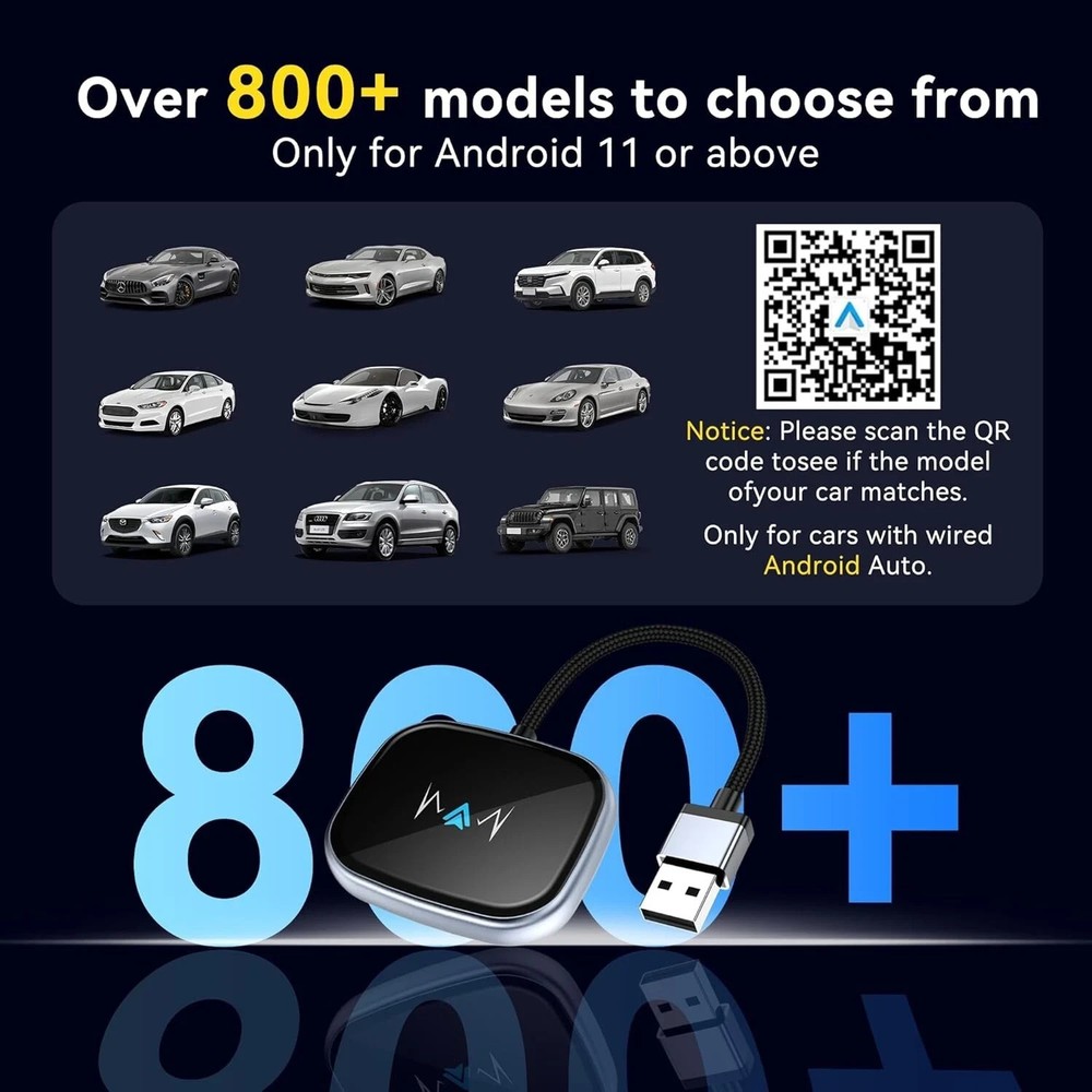 Android Auto Wireless Adapter, Wireless Carplay Adapter, Latest NFC Touchscreen