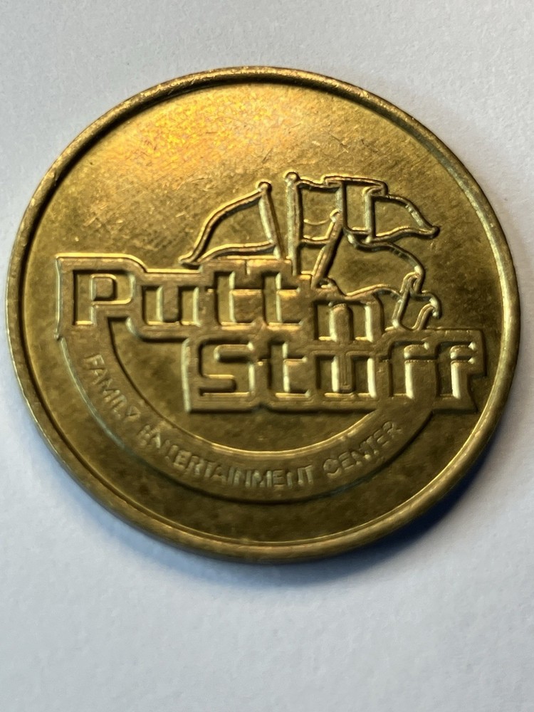 Scarce Putt N Stuff Arcade Token Brass #um1