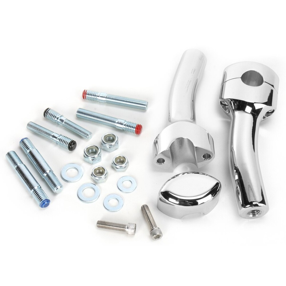 LA Choppers Chrome 5-3/4" Smooth Risers w/1/2" Pullback for 1" Bars - LA-7402-05