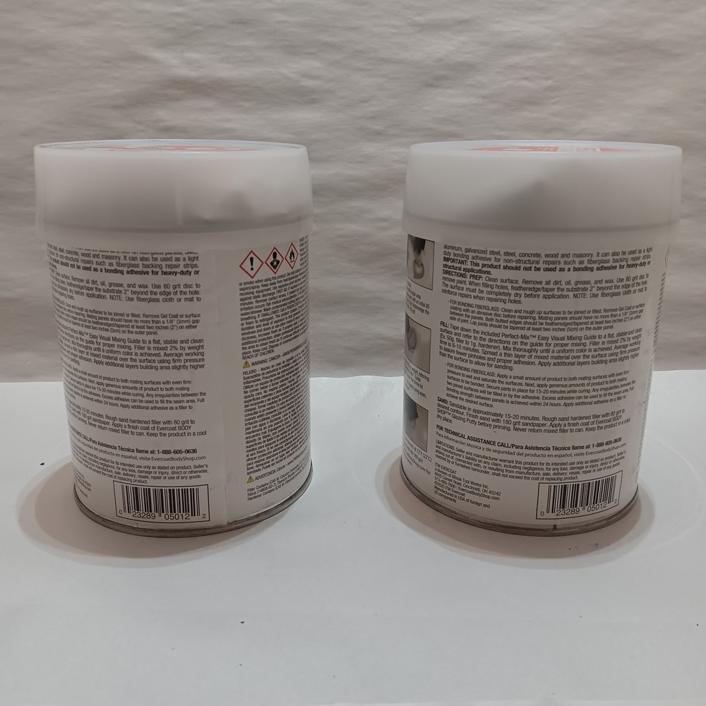 2 Cans Evercoat Body Shop 105012 Fill &Finish Repairs Minor Holes Cuts & Gouges