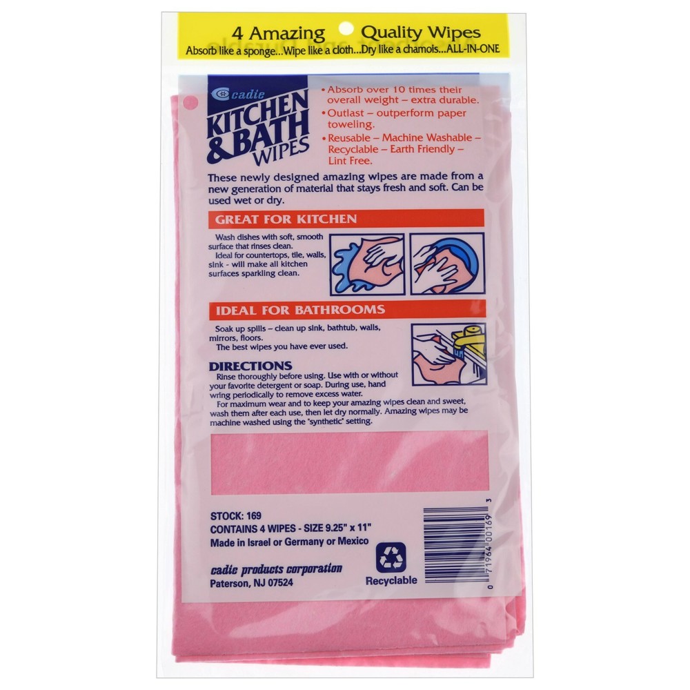 Cadie Kitchen & Bath Amazing Wipes Pink - 12 pack!