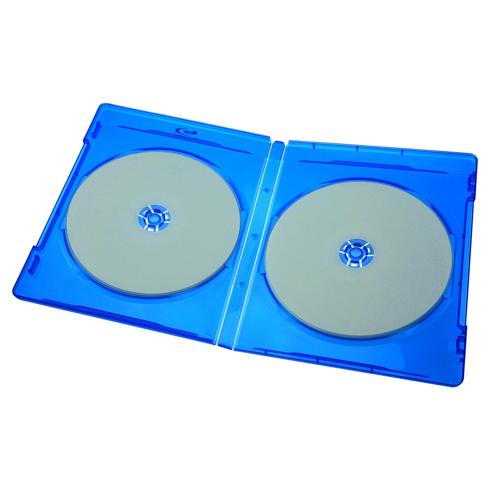 CD DVD Blu-Ray Two Disc Plastic Storage Case 11mm Empty Holder Sleeve Cover