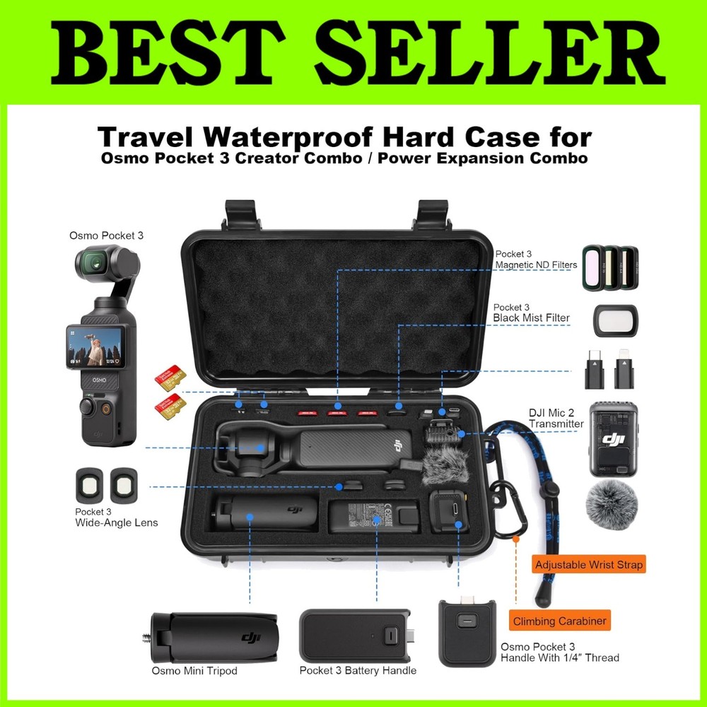 DJI Osmo Pocket 3 Waterproof Case with Accessories